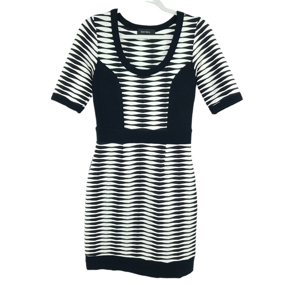 Karen Kane Bodycon Striped Black and White‎ Knee Length Dress Women Small Party - Picture 1 of 10